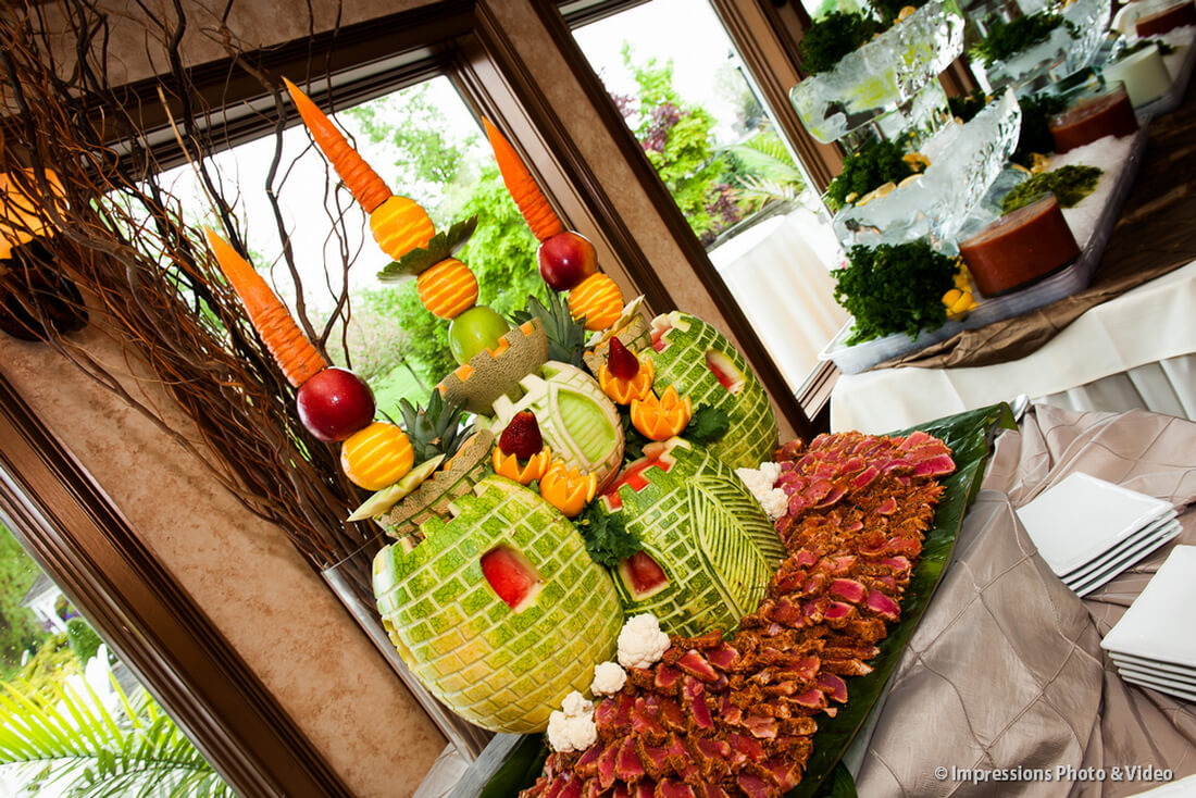 fruit food art for wedding reception