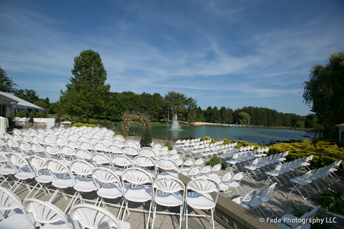 ceremony setup by the lake