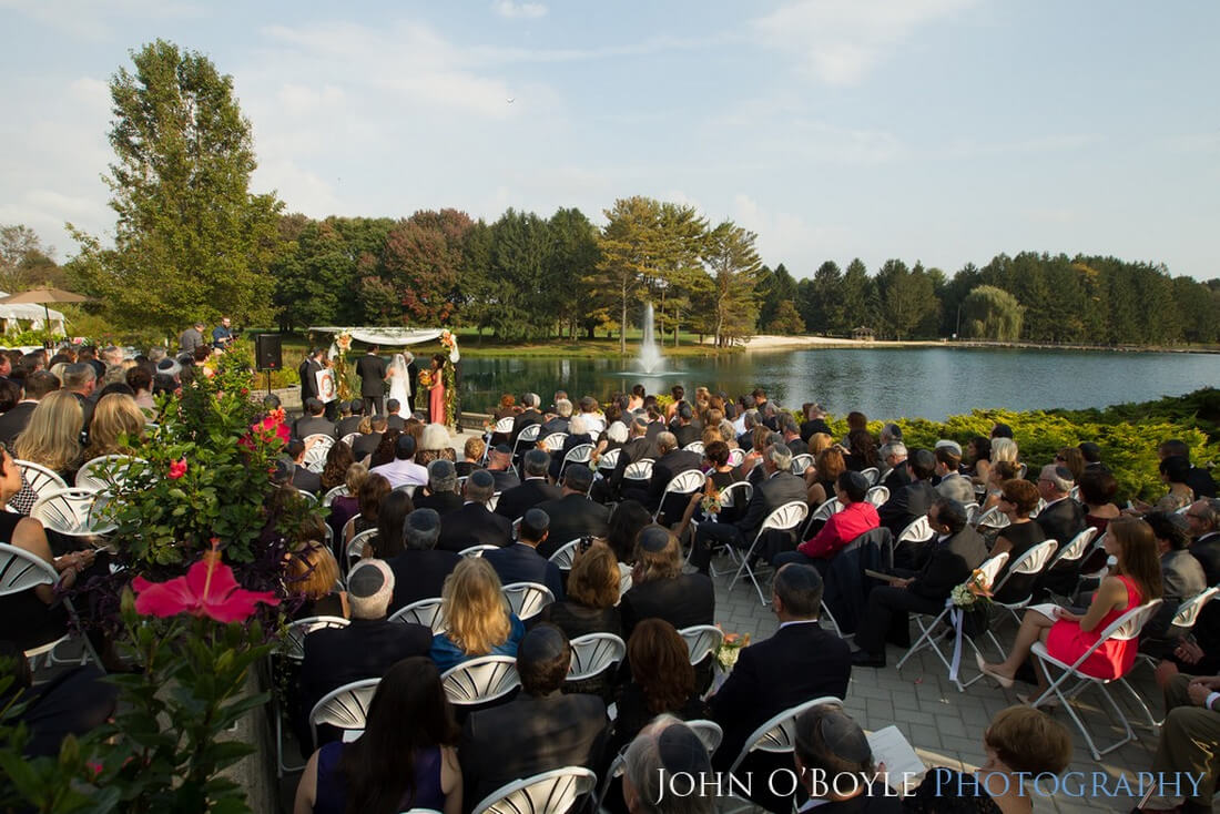 wedding reception by the lake